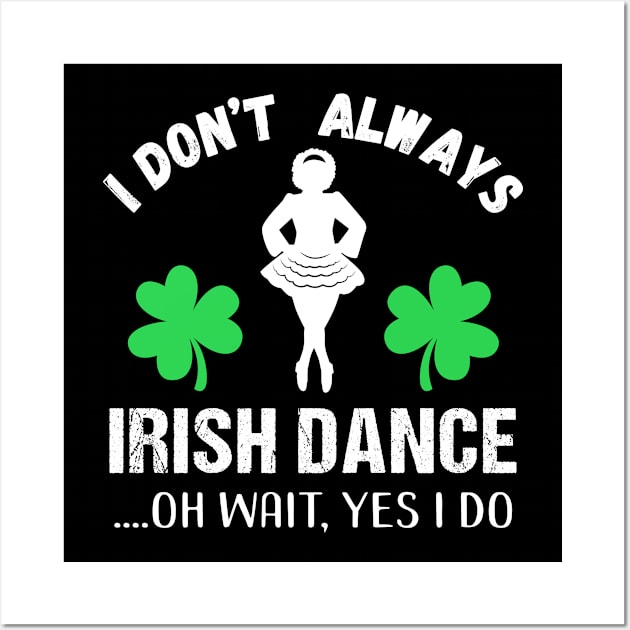 Irish Dance Girl in Shamrock Leaves St Patrick's Day Wall Art by Teeziner